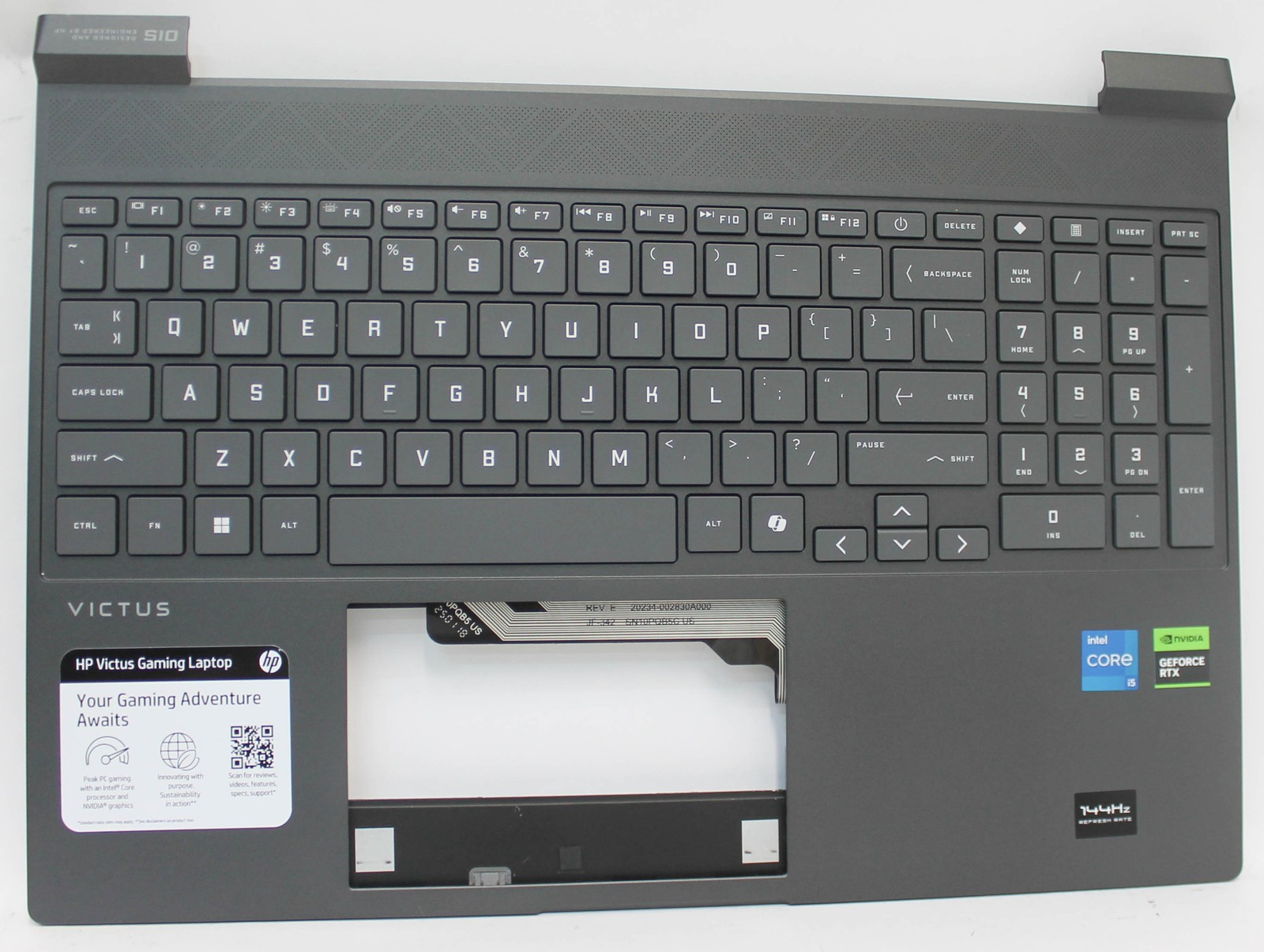 P23217-001 HP Palmrest Top Cover w/ US Keyboard Victus 15-FA2082WM Grade A