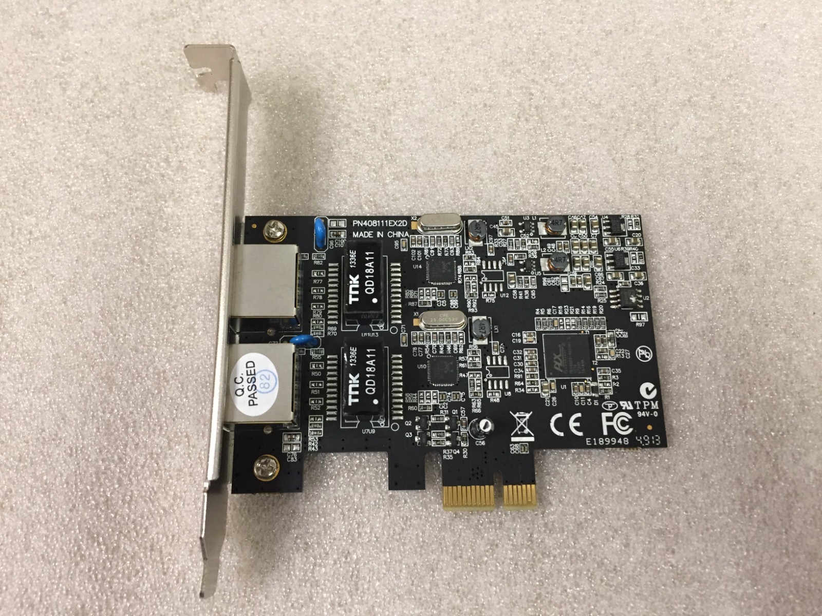 Syba SY-PEX24028 2 Port Gigabit Ethernet PCI-e x1 Network Card High Profile