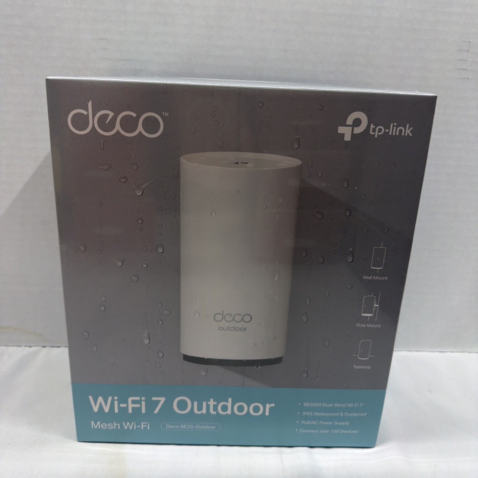 Dual-Band Deco BE25 Mesh Wi-Fi 7 Extender - Secure Outdoor Connectivity, 1-Pack