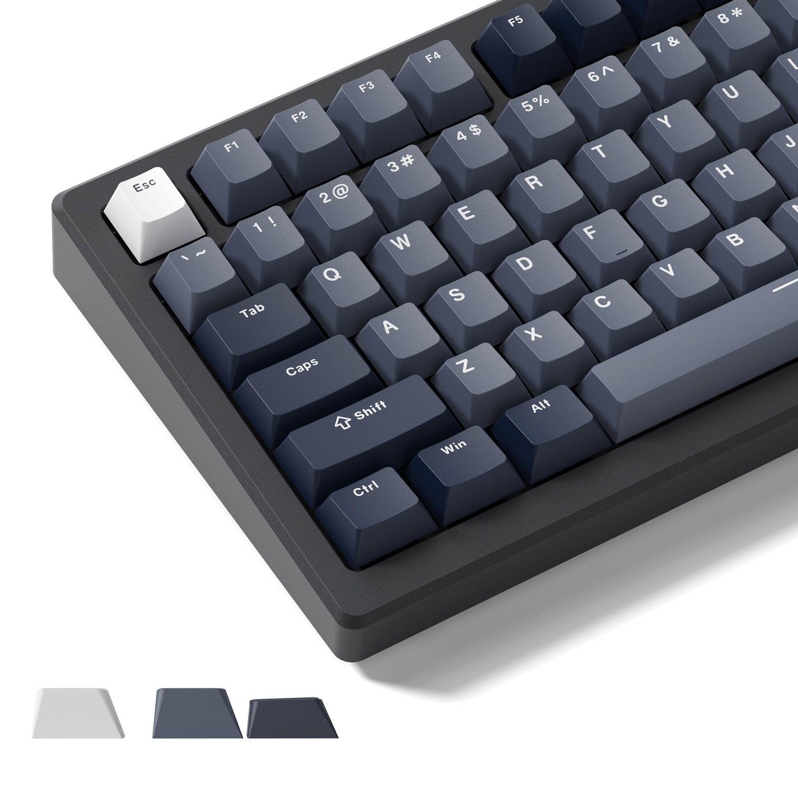 PBT Keycaps Gray Cherry Profile Universal For 60/75/96/100 Percent Keyboard