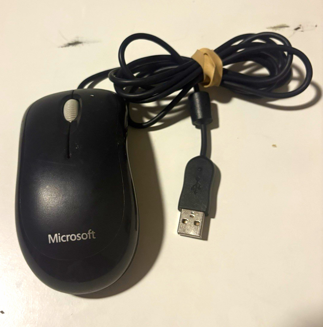 OEM Microsoft Basic Optical Mouse v2.0 Wired USB 1000 DPI Black 1113 Tested