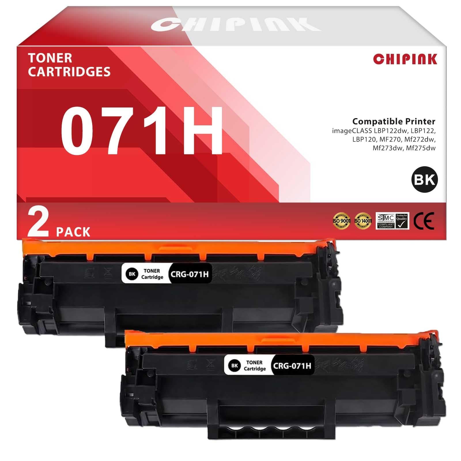 Compatible 071H Toner Cartridge 2 Pack High Capacity Black for Canon Printers
