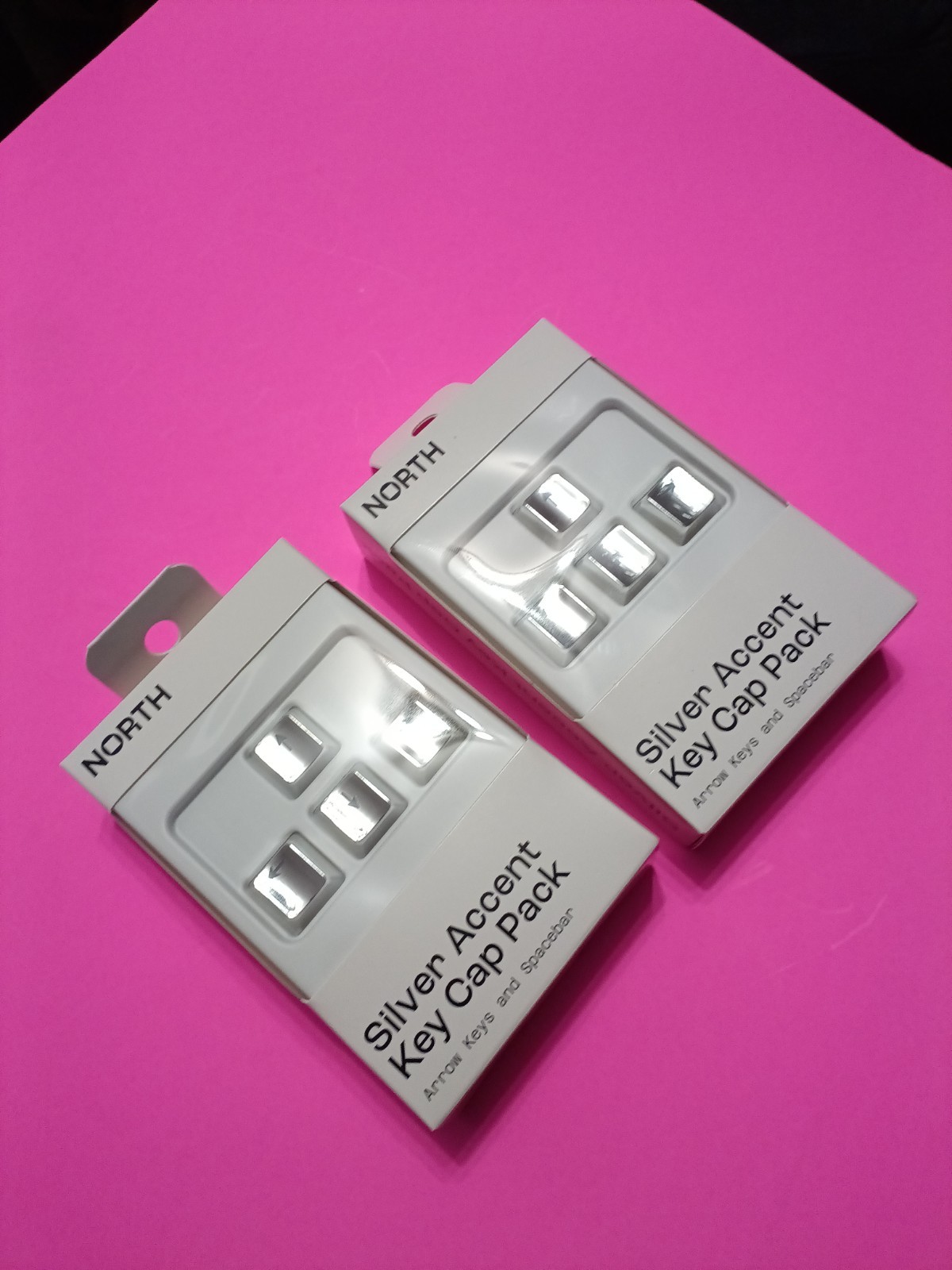 Box of 12 Silver Metal Arrow & Spacebar Keycap Set for Mechanical Keyboard