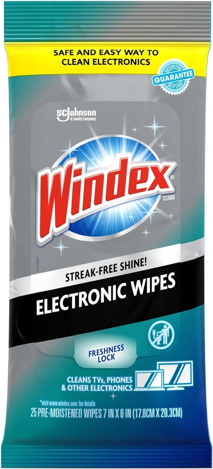 Windex Electronic Cleaning Wipes, Anti-Static & Ammonia-Free, 25 Count