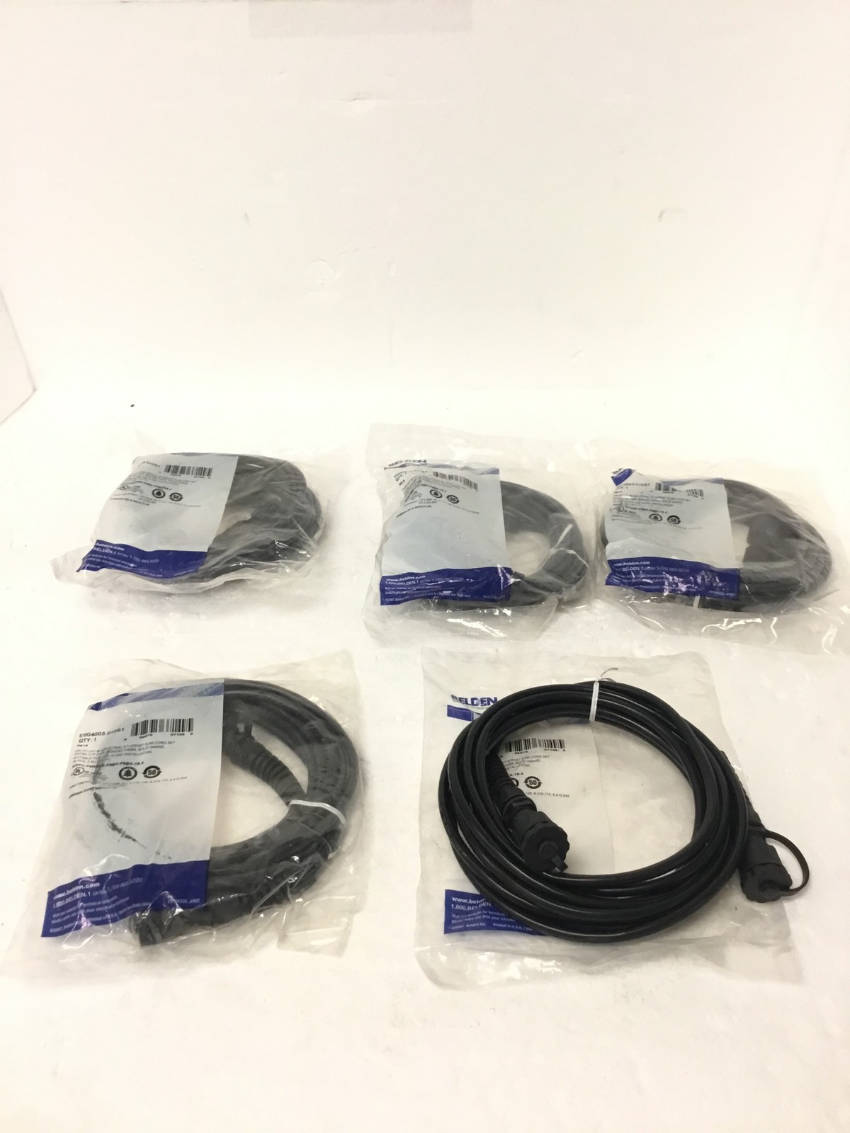 5x NEW Belden E604005 010S1 Industrial Ethernet RJ45 Cord Set 16Ft Cat 6, 24AWG