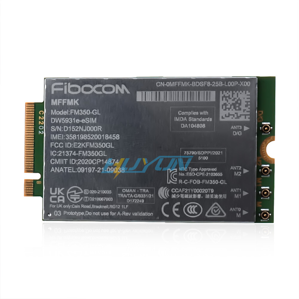 Fibocom FM350-GL DW5931e 5G M.2 Module for Latitude 5531 9330 3571 Laptop Intel