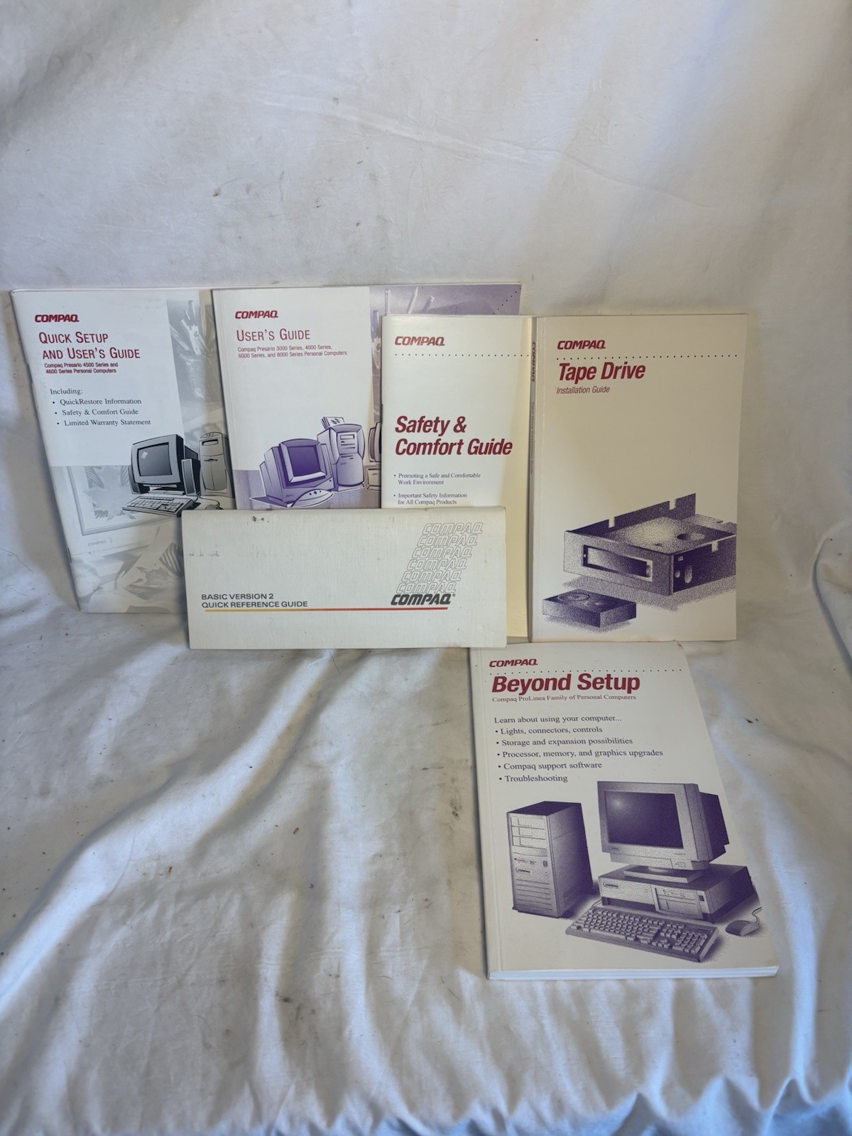 LOT OF 6 Vintage Compaq Quick Reference Guide,Computer User Guide Quick Setup