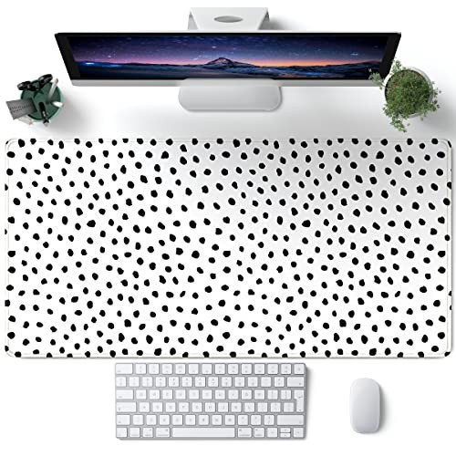 Boho Desk Mat, Polka Dot Large Mouse Pad Desk Pad Boho Desk Accessories for Wome