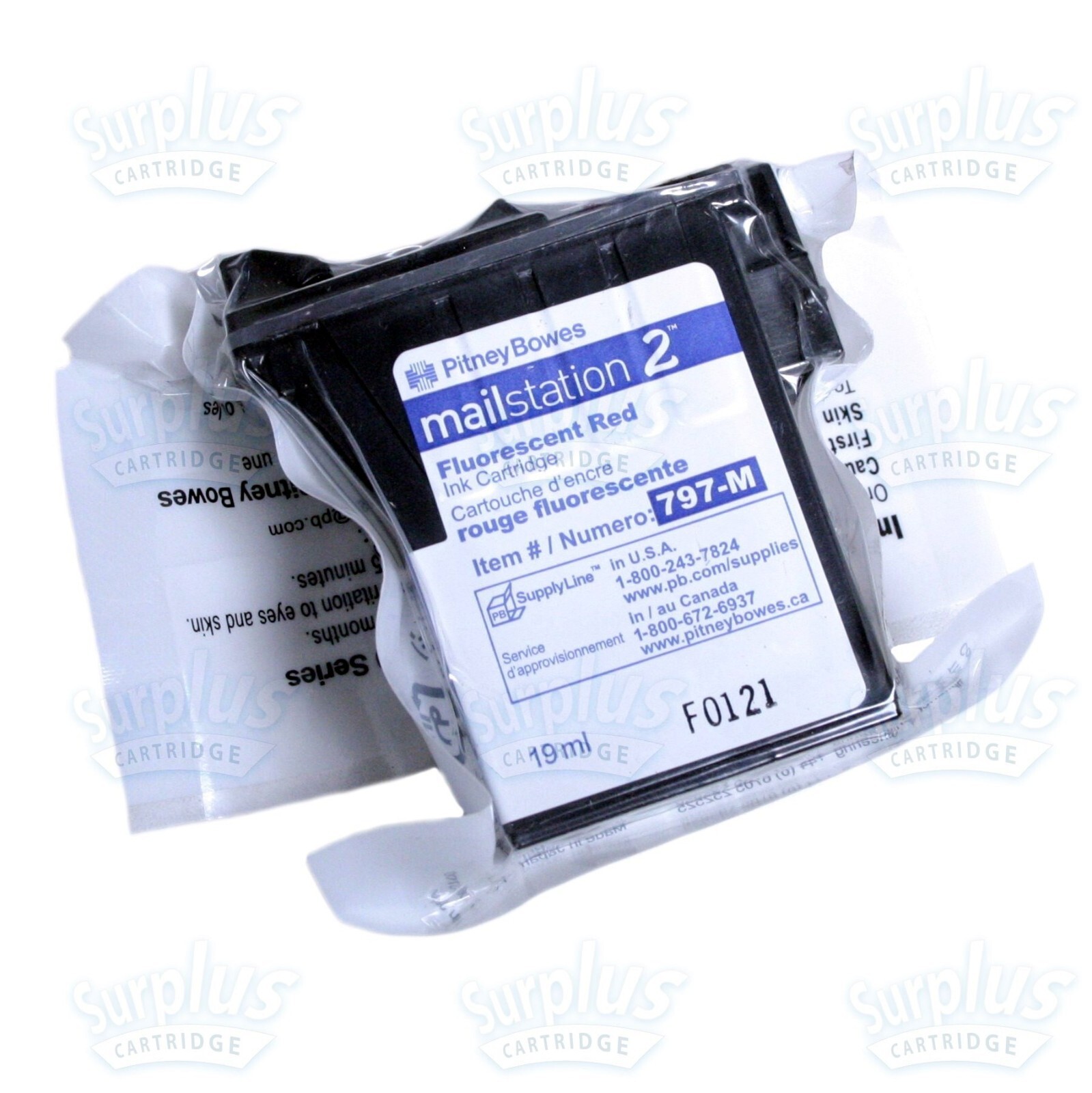 Genuine Pitney Bowes 797-M Red Fluorescent Ink for Mailstation K700 and K7MO