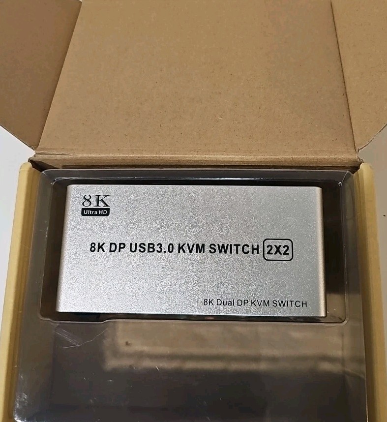 KVM SWITCH Audio-Video Processor 8K DP USB 3.0 2x2  2-Channel Ultra HD