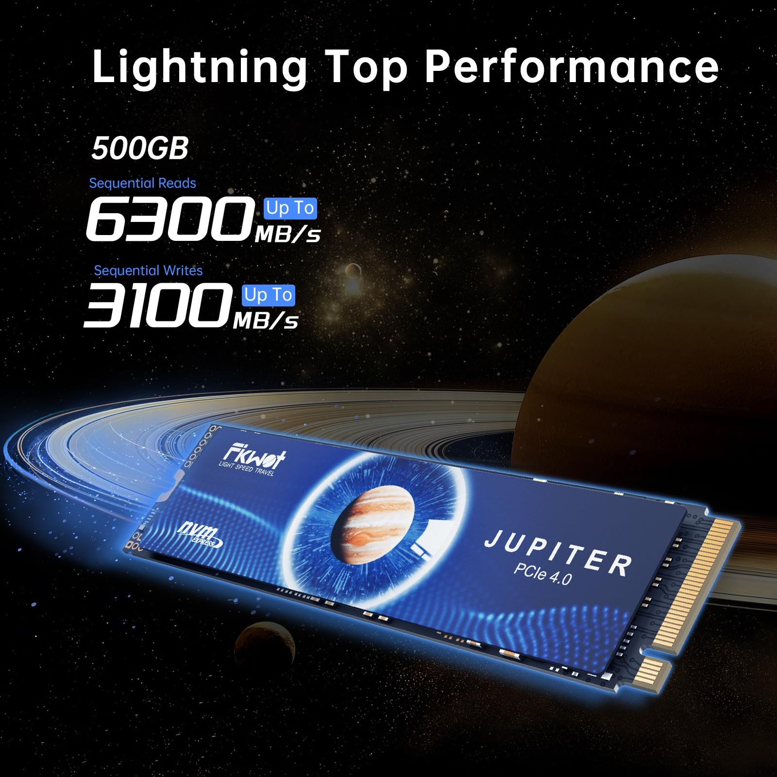 Fikwot 500GB M.2 NVMe SSD PCIe Gen 4.0 Internal SSD Drive 6300MB/s for PC MAC