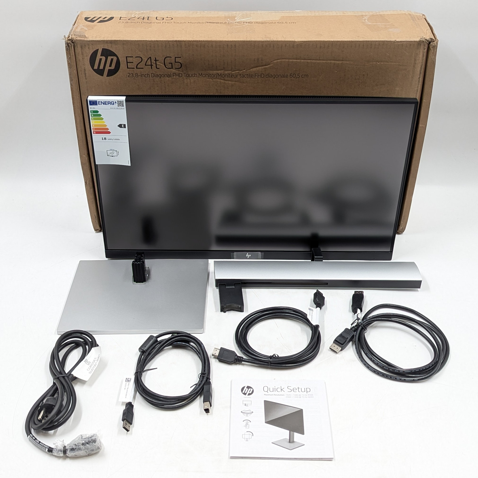 HP E24t G5 FHD Touch Monitor 23.8" 1920 x 1080 75Hz 5ms IPS LCD (6N6E6AA#ABB)