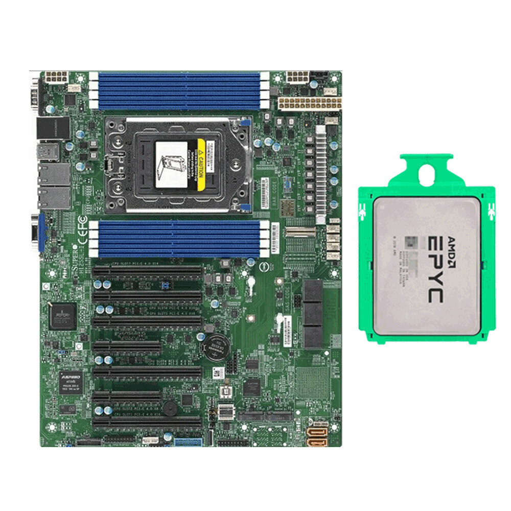 Supermicro H12SSL-i Motherboard + AMD EPYC 7642 CPU 48 Cores 2,3 GHz~3,3 GHz