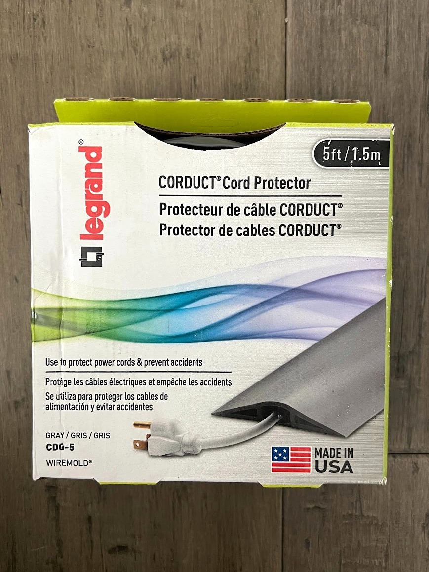 Legrand Over-Floor CORDUCT Cord Protector 1-Channel Grey 5-ft / 1.5 m  CDG-5