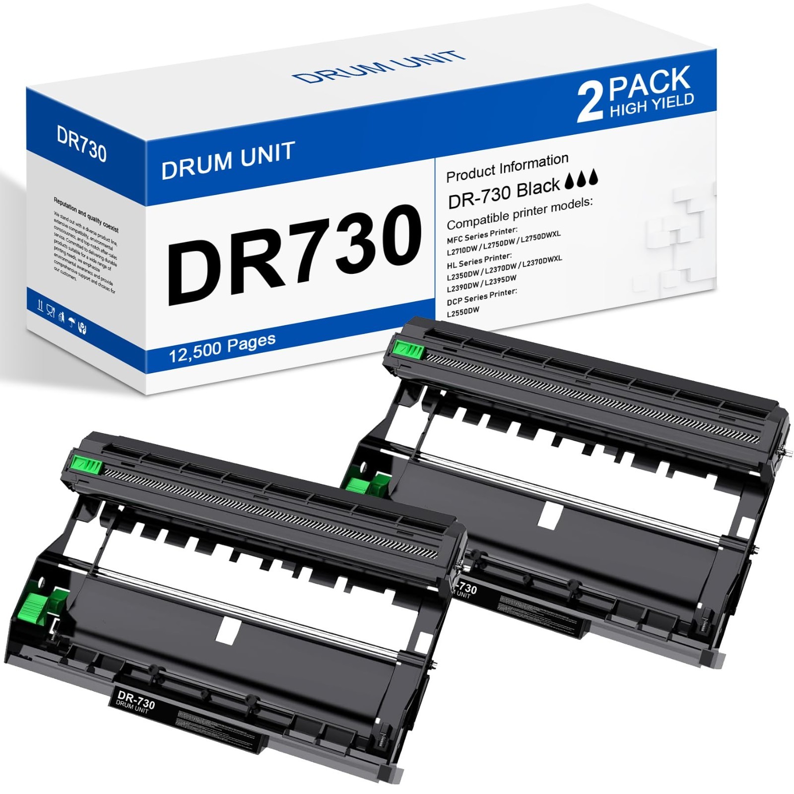 DR730 Drum Unit 2Pack (NOT Toner) Replacement for Brother DR-730 DR730 Drum Unit