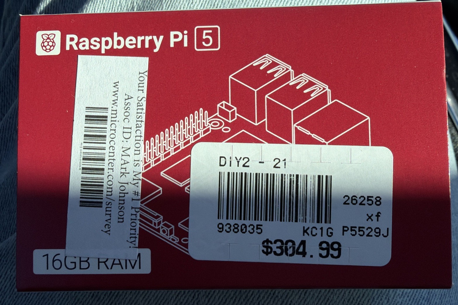 Raspberry Pi 5 16GB (SC1113)  Quad-Core 2.4GHz Dual 4K HDMI WiFi