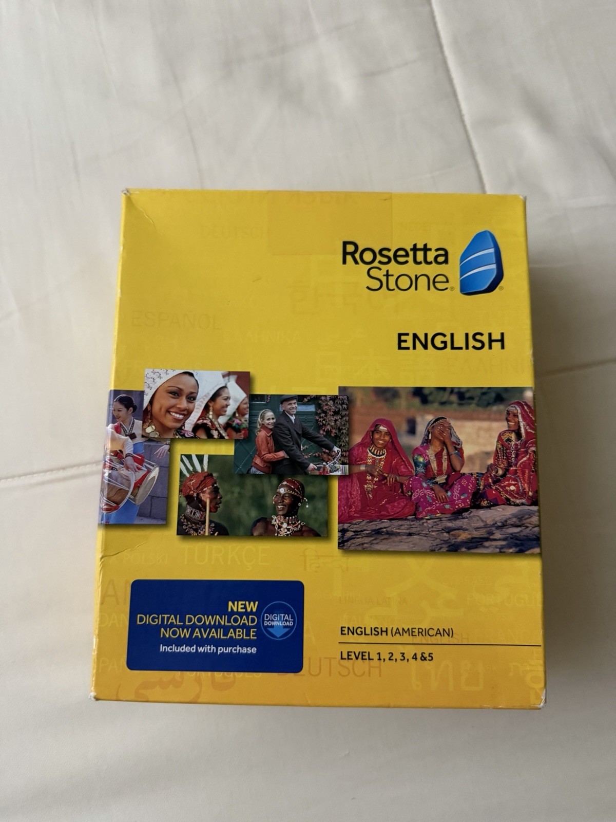 Rosetta Stone English Levels 1-5 Bundle W/ Headset & Registration Card New