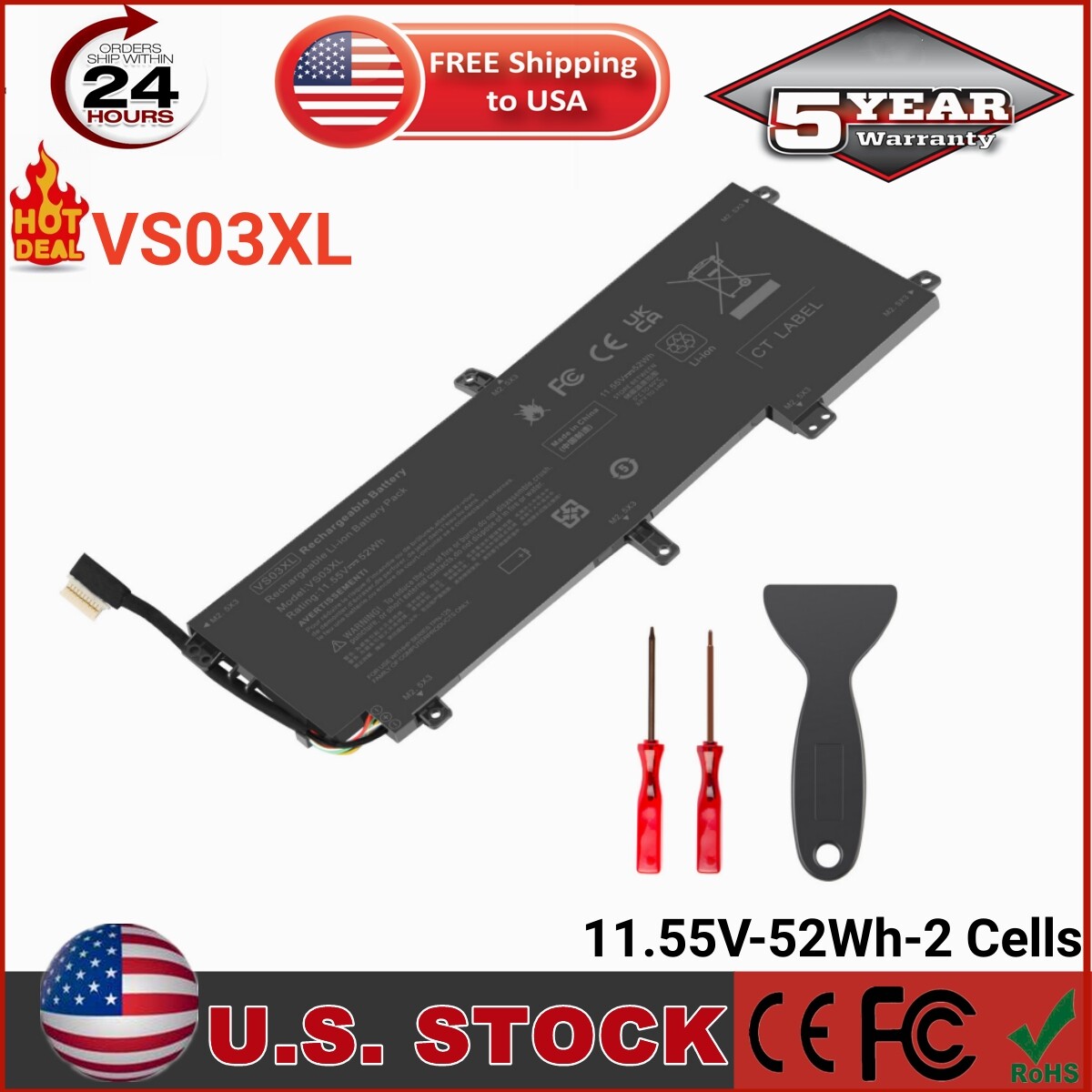 Battery VS03XL For HP Envy 15-AS 15-AS100 HSTNN-UB6Y 849313-850 849313-856 52Wh