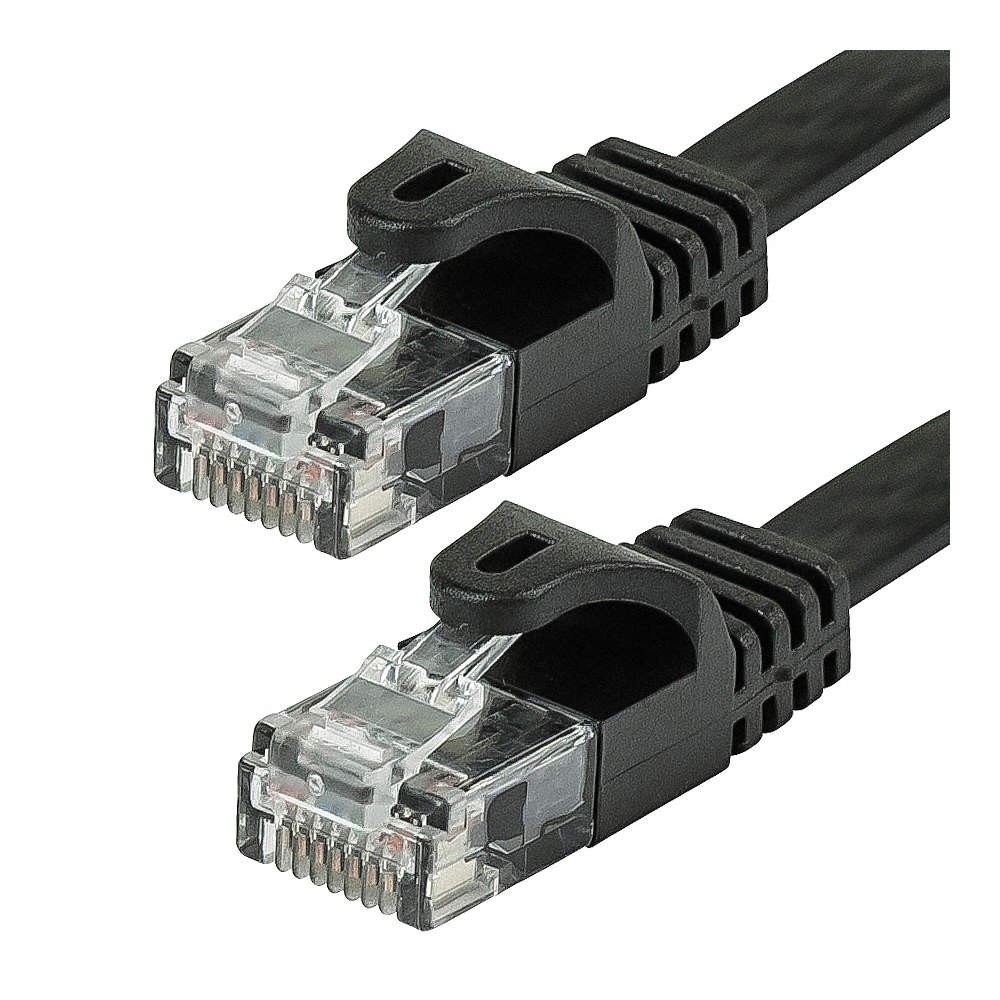 MONOPRICE 9544 PK 10 Patch Cord,Cat 5e,Flexboot,Black,0.5 ft. 38F927