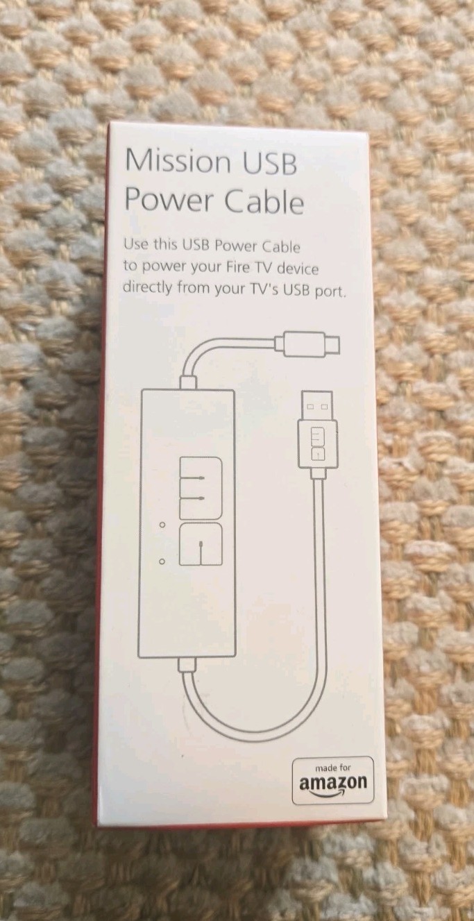 Mission Cables MC45 USB Power Cable for Amazon Fire TV NIB
