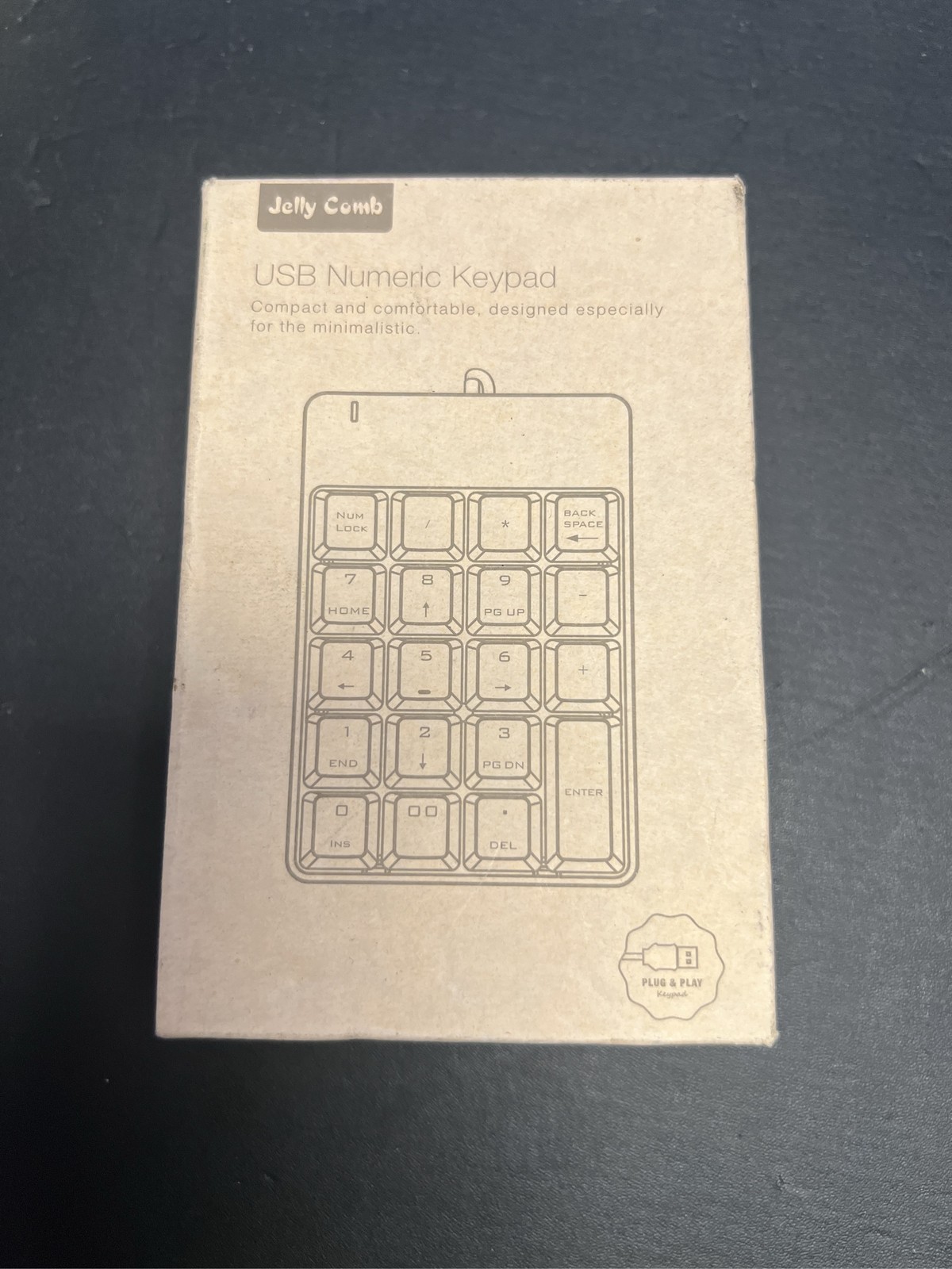Jelly Comb USB Wired Numeric Keypad Plug & Play Slim Number Pad