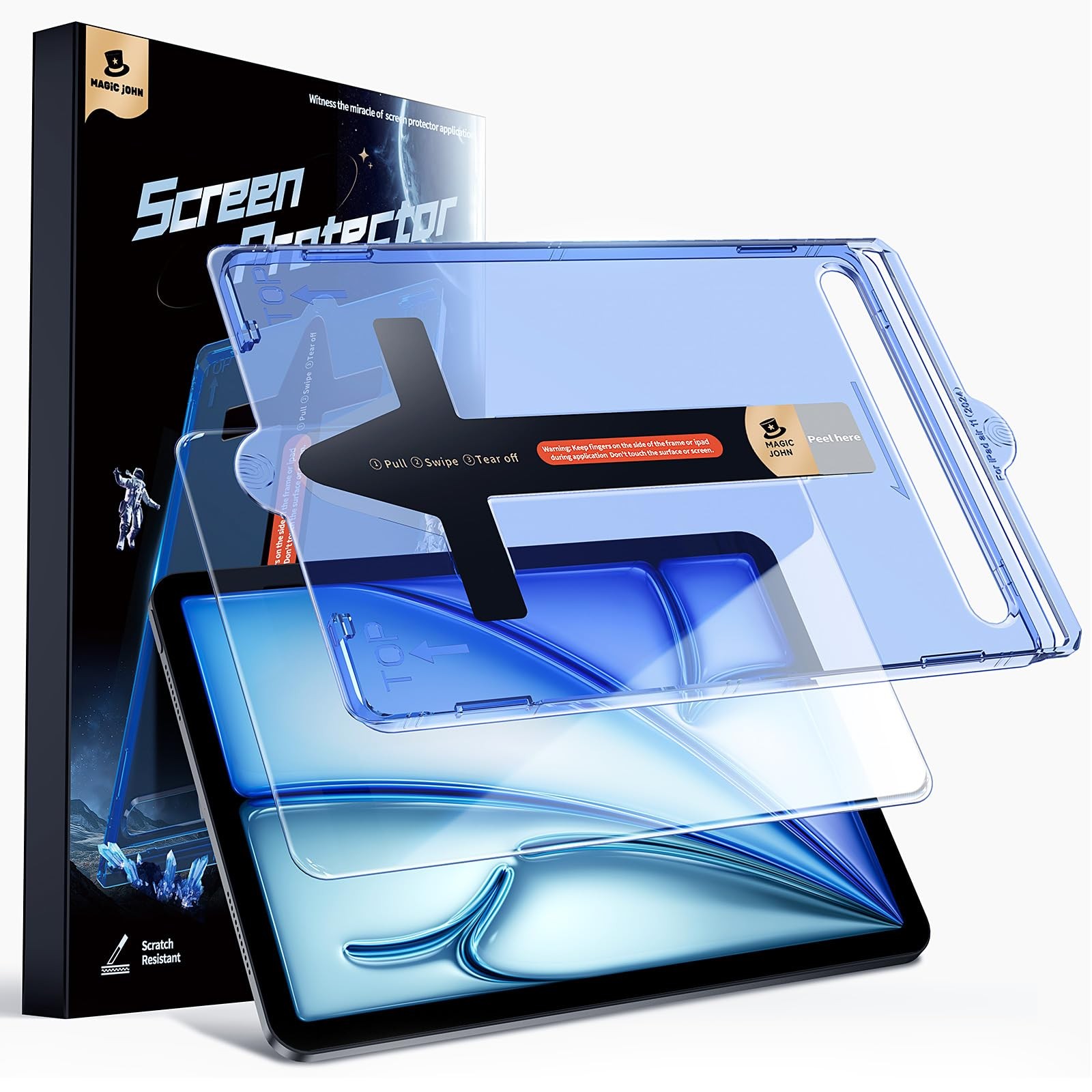 MAGIC JOHN for iPad Air iPad Pro Screen Protector M2 [6th 2024] Tempered Glass