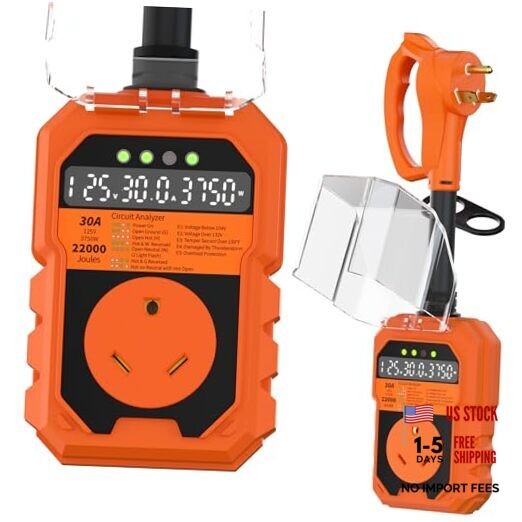 22000J RV Surge Protector 30 Amp with Auto Shutoff & Reset, LED Display 30A