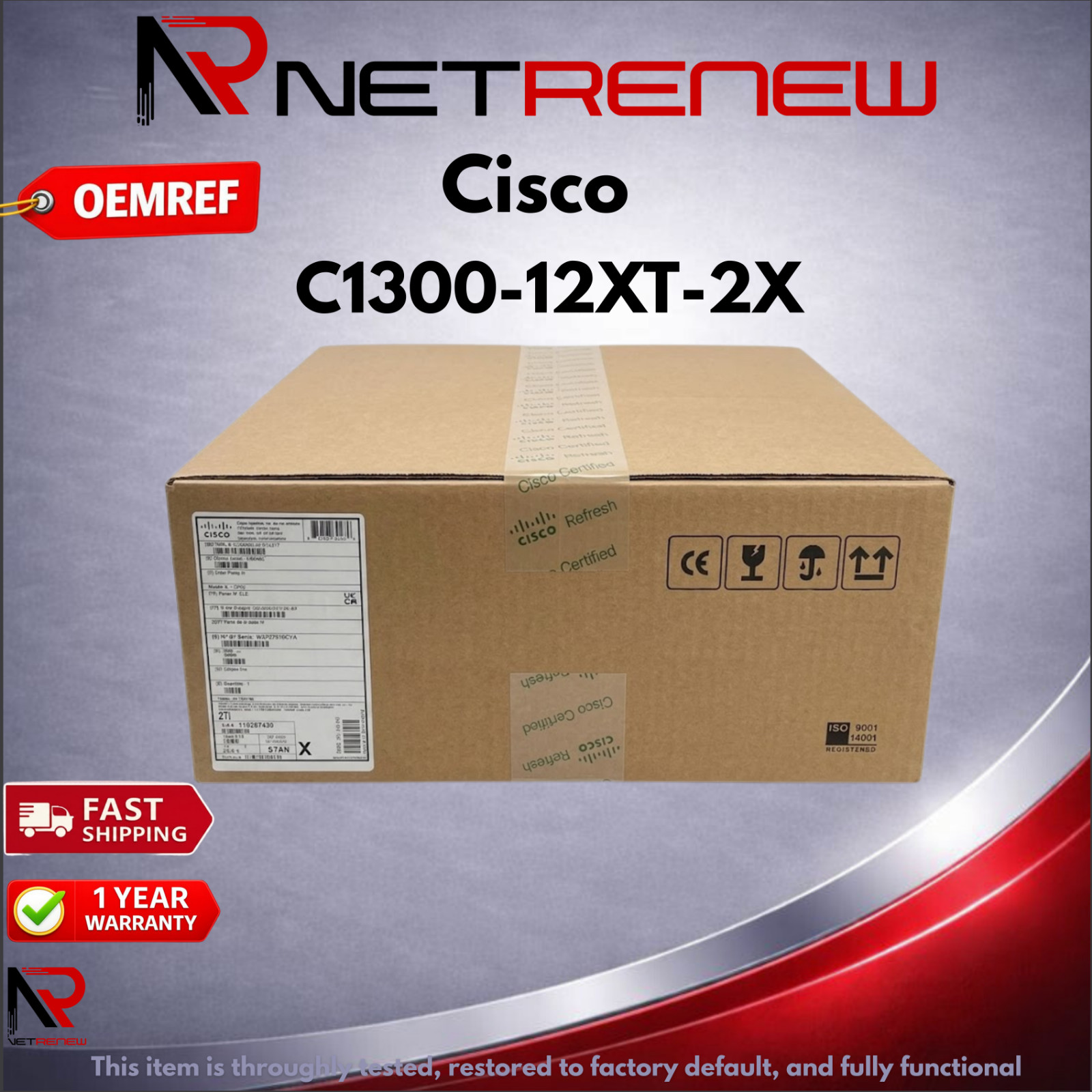 Cisco Refresh C1300-12XT-2X Smart Eligible   Managed Network Switch