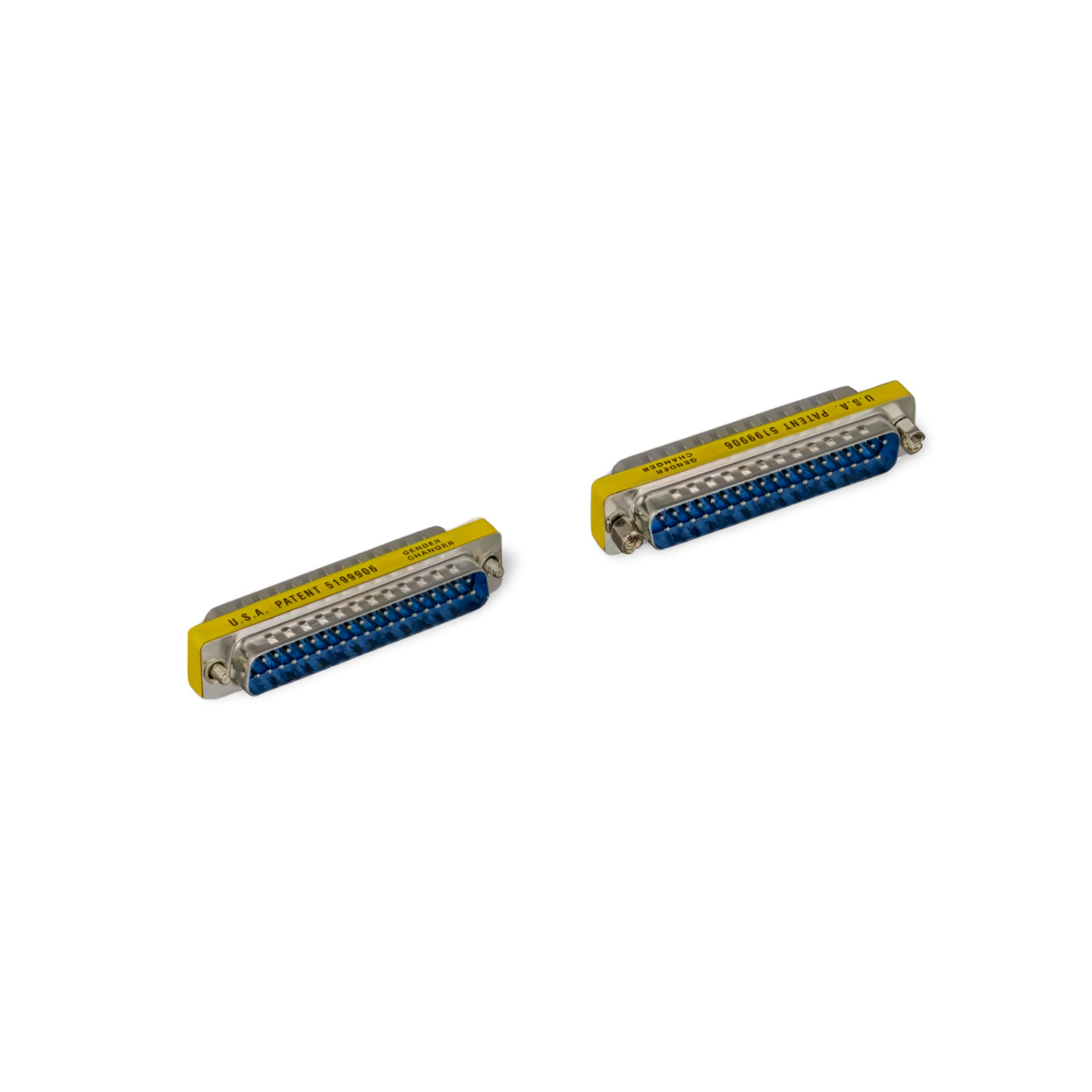 DB37 Slimline Gender Changer Male To Male Adapter - Silver