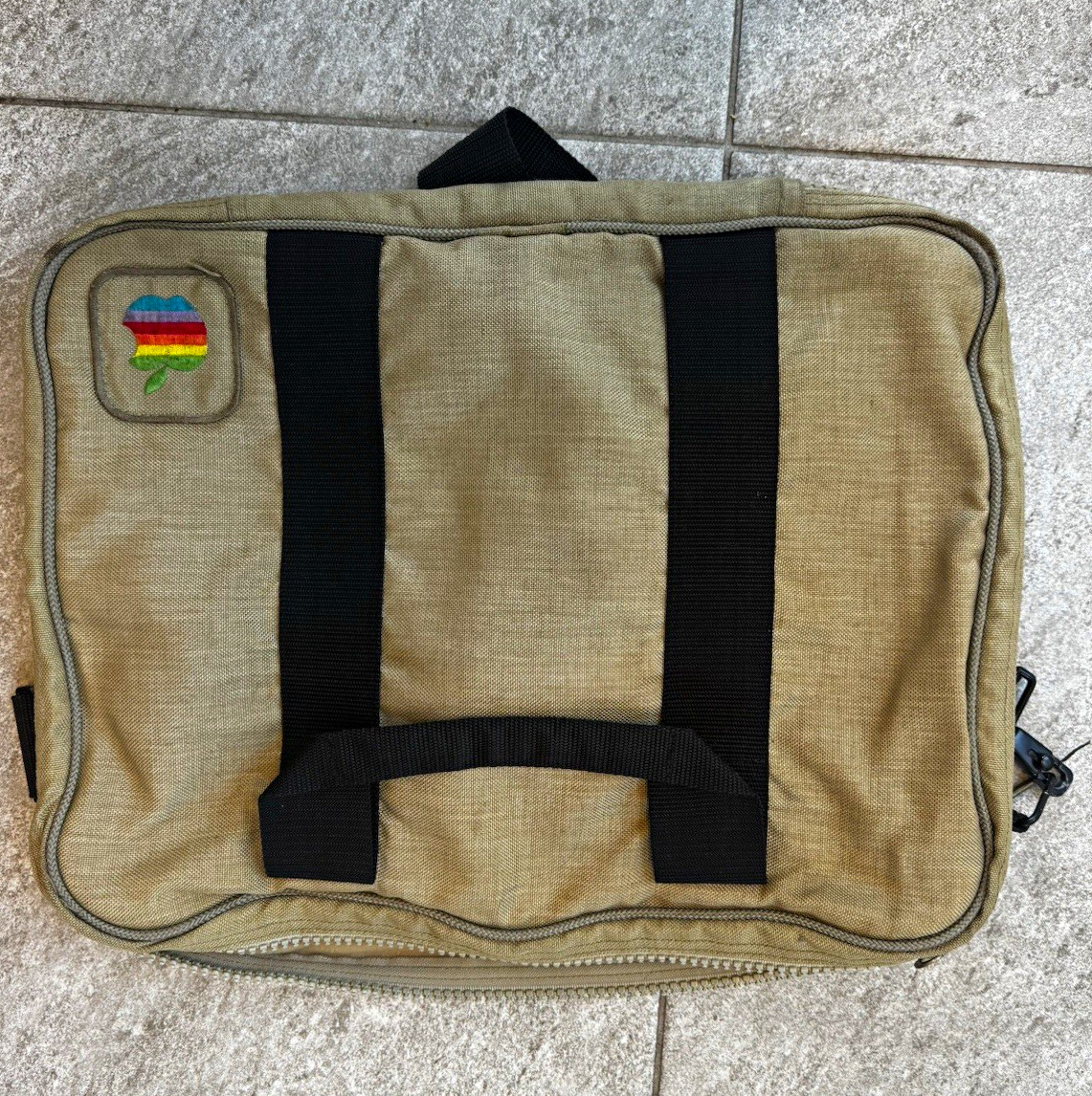 Vintage 1990s Apple Mac Computer Case Bag w/strap Rainbow Logo Canvas