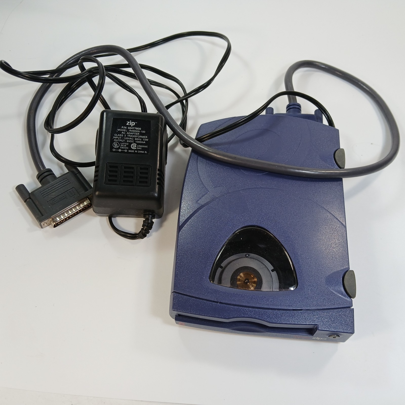 Iomega ZIP 250 250MB Drive ZIP250 Z250P Parallel Port w/ Cables Purple