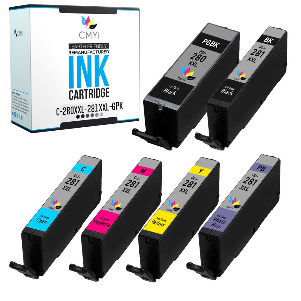 CMYi 6PK Compatible 280XXL and 281XXL Ink for Canon PIXMA TS9120 TS9520 TS8120