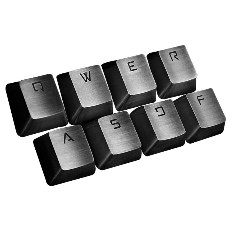  Metal Keycap Stainless Steel For Mx Mechanical Keyboard Gaming Key Lot QWERASDF