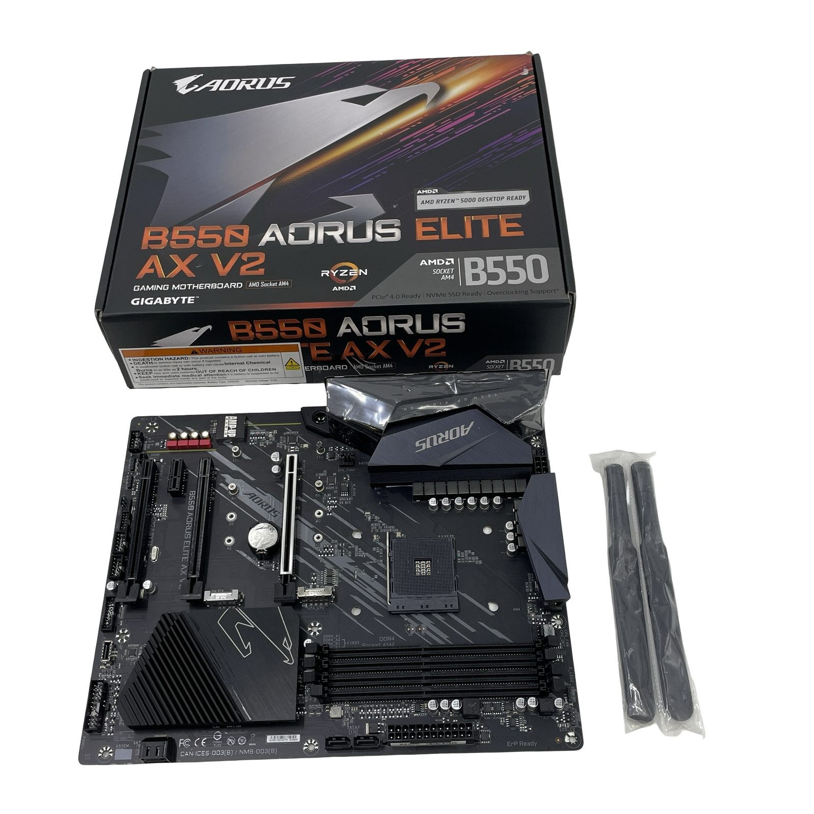 GIGABYTE B550 AORUS ELITE AX V2 Rev 1.5 AM4 ATX WiFi 6E Motherboard #U5688