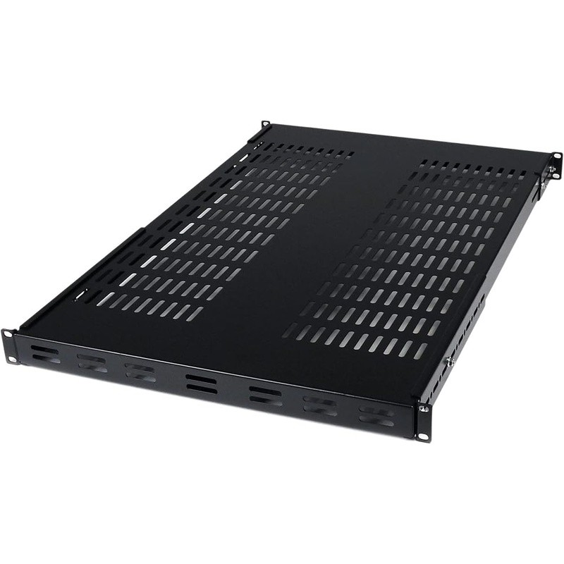 Universal 19in Adjustable Vented Rack Shelf Heavy-Duty Server Equipment Storage
