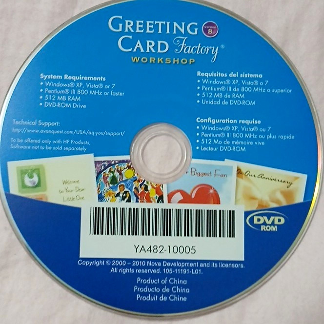 NOVA Development Greeting Card Factory Workshop v8 DVD Windows XP/Vista/7 YA482