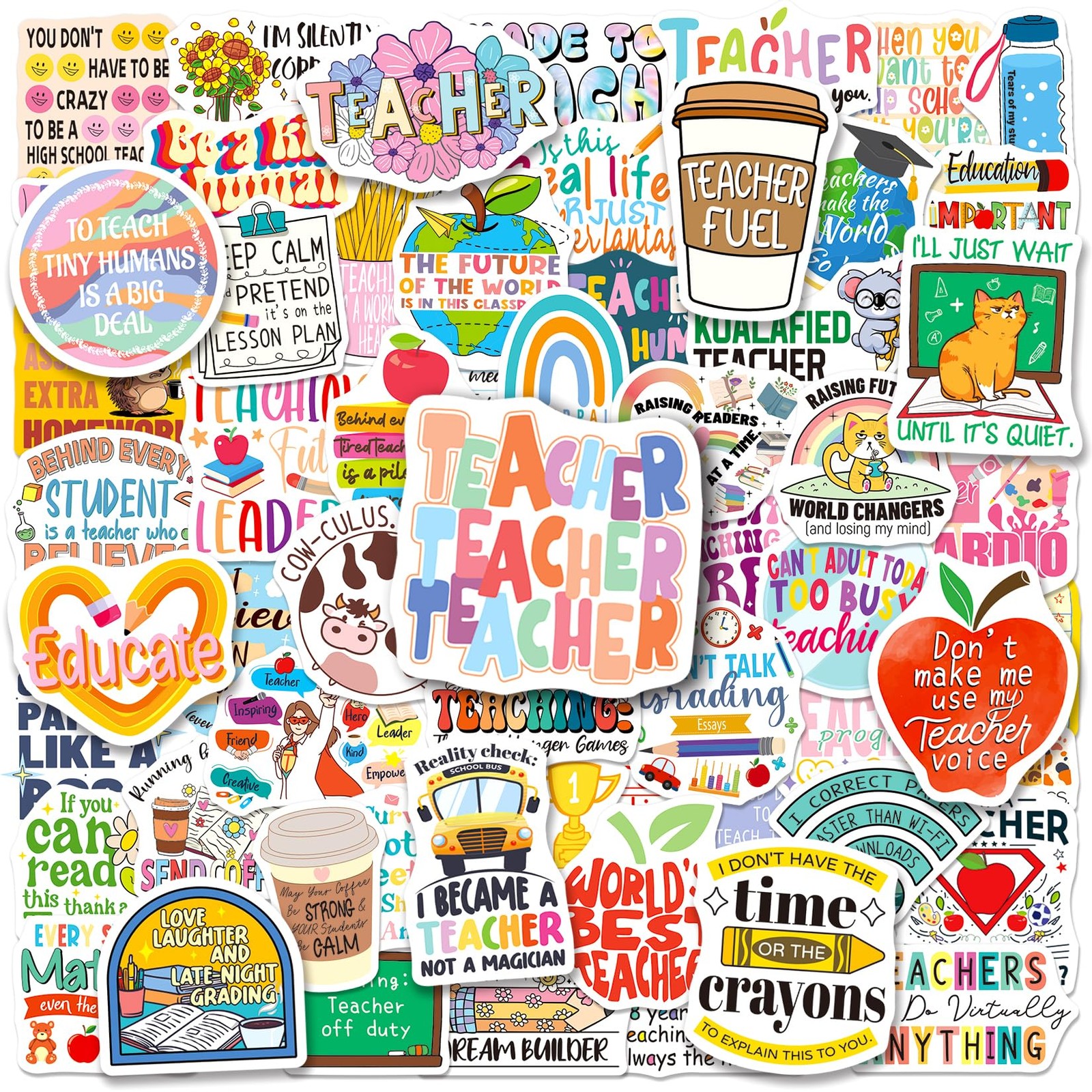 Shizvaeus 200PCS Teacher Stickers, Funny Appreciation Gifts Colorful 