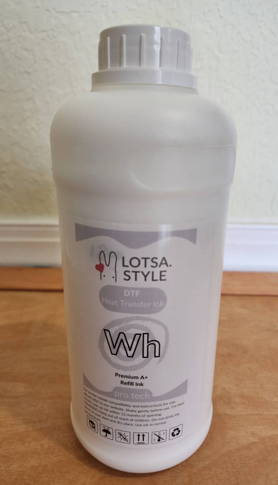LOTSA Style Premium DTF Ink Refill for Inkjet Printers (1000ml, White)