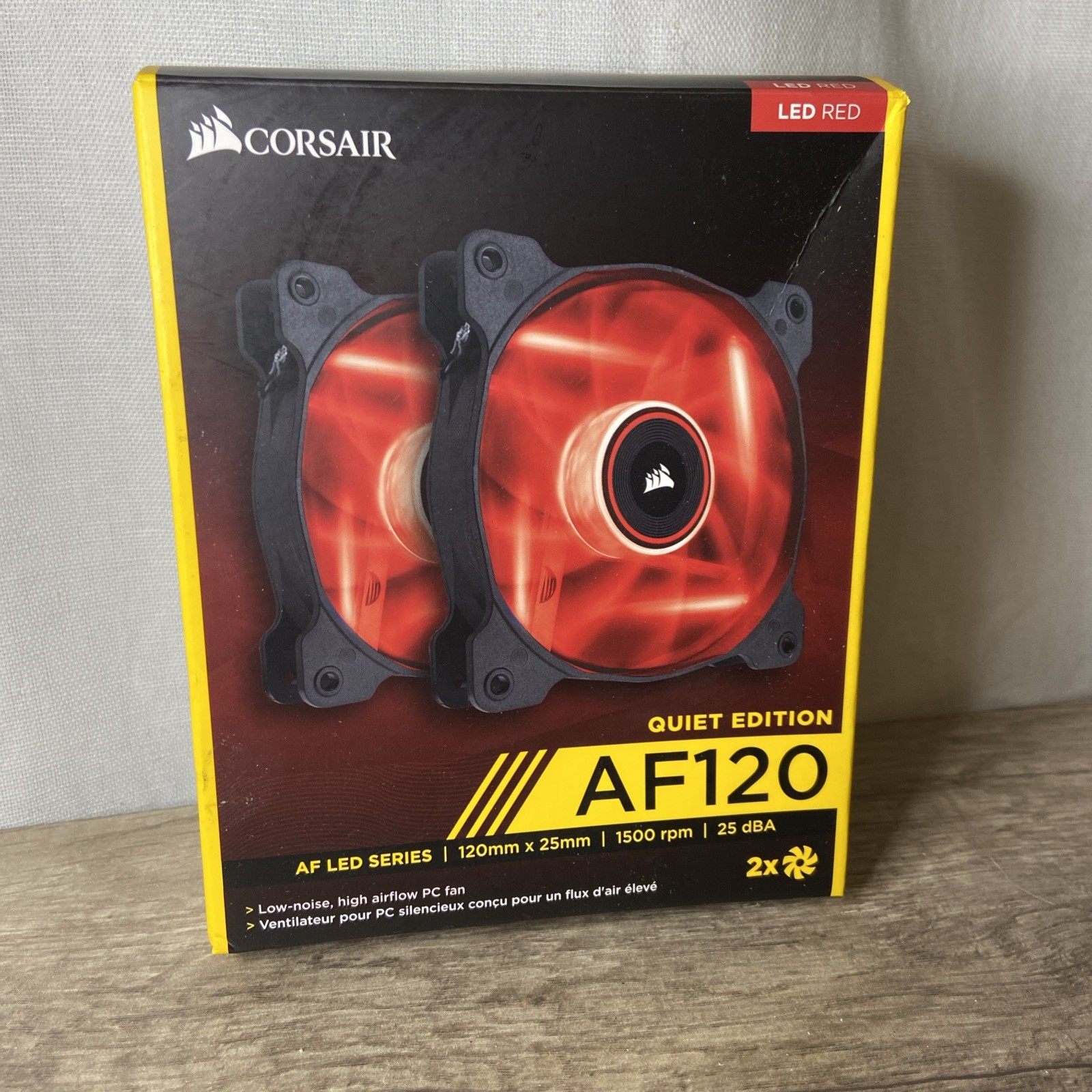 Corsair AF120 (120mm) Quiet Edition Case Fan with Red LEDs