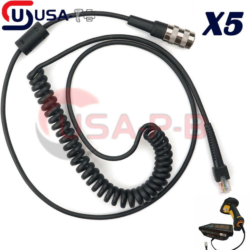 5PCS 8-PIN Scanner Cable For Symbol 25-71917-02R LS3408 To VC5090 DS3508 USA