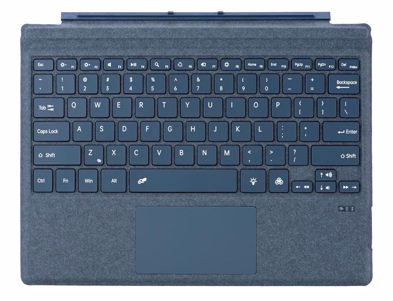 Zoof Keyboard Folio Case Backlit USB-C Touchpad for Surface Pro 3-7 Sapphire