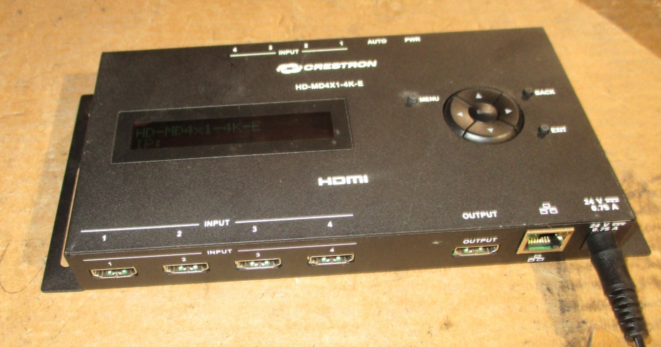 Crestron HD-MD4X1-4K-E  w/Power Adapter