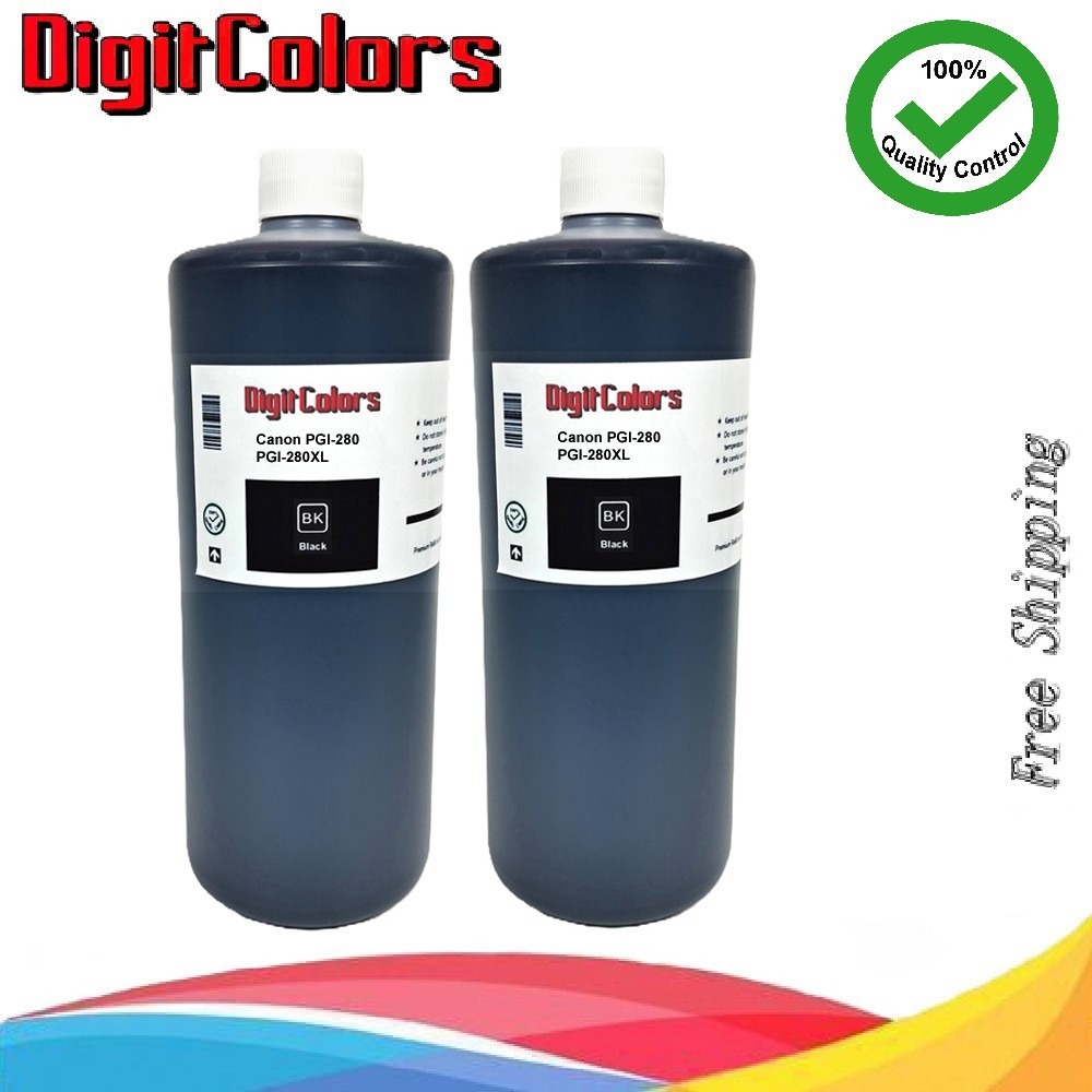 2x1000ml Black Ink bottles refill Ink  For Canon PGI-280 PGI-280XL ink cartridge