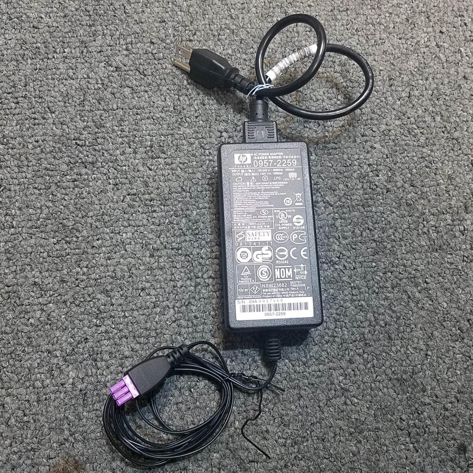 HP Original OEM HP 0957-2286 Printer AC Power Supply Adaptor