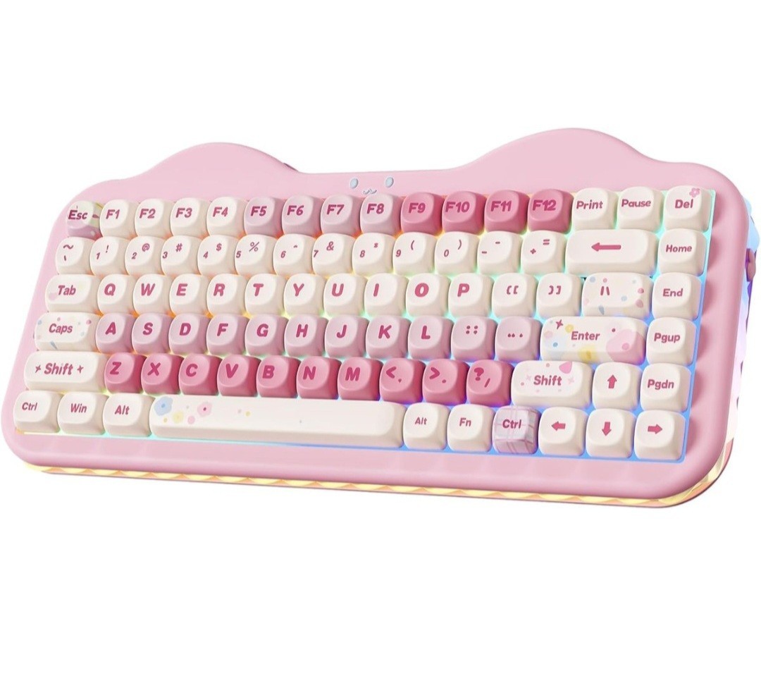C75 Wireless Mechanical Keyboard,75% Layout, Hot-Swappable Candy Switch Pink