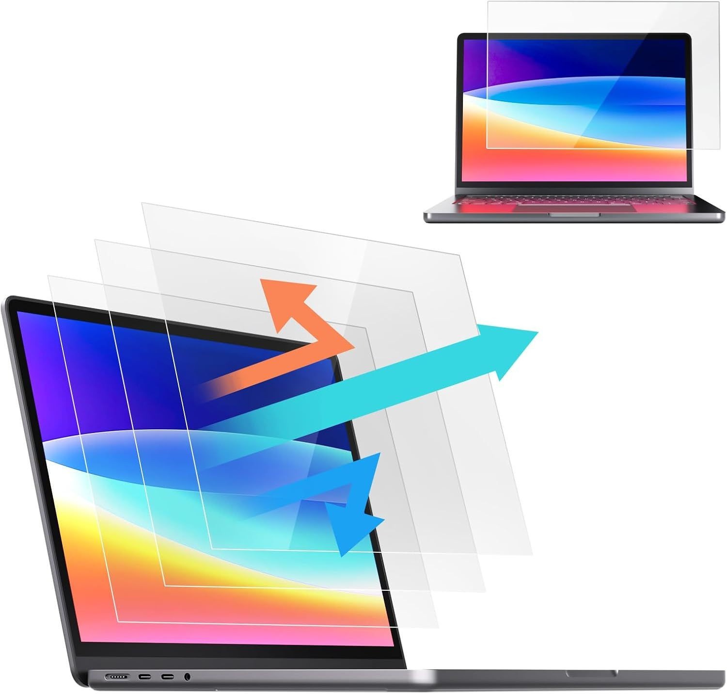 2 Pack Anti-Glare Blue Light Screen Protectors for 15.6 Inch Touch Laptops