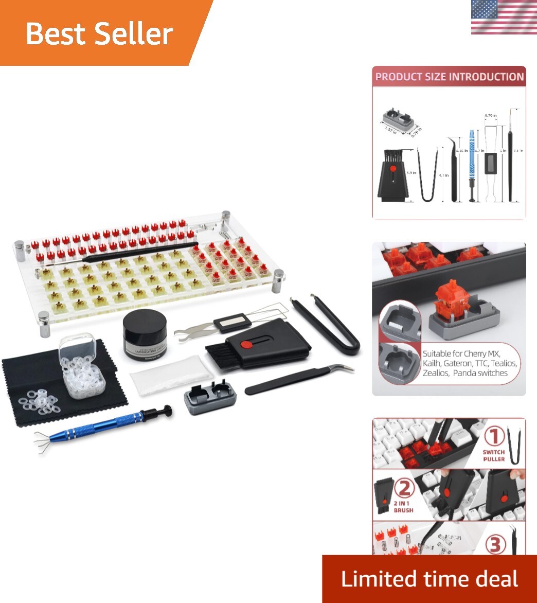 Complete Mechanical Keyboard Lube Kit with Aluminum Opener and Acrylic Station