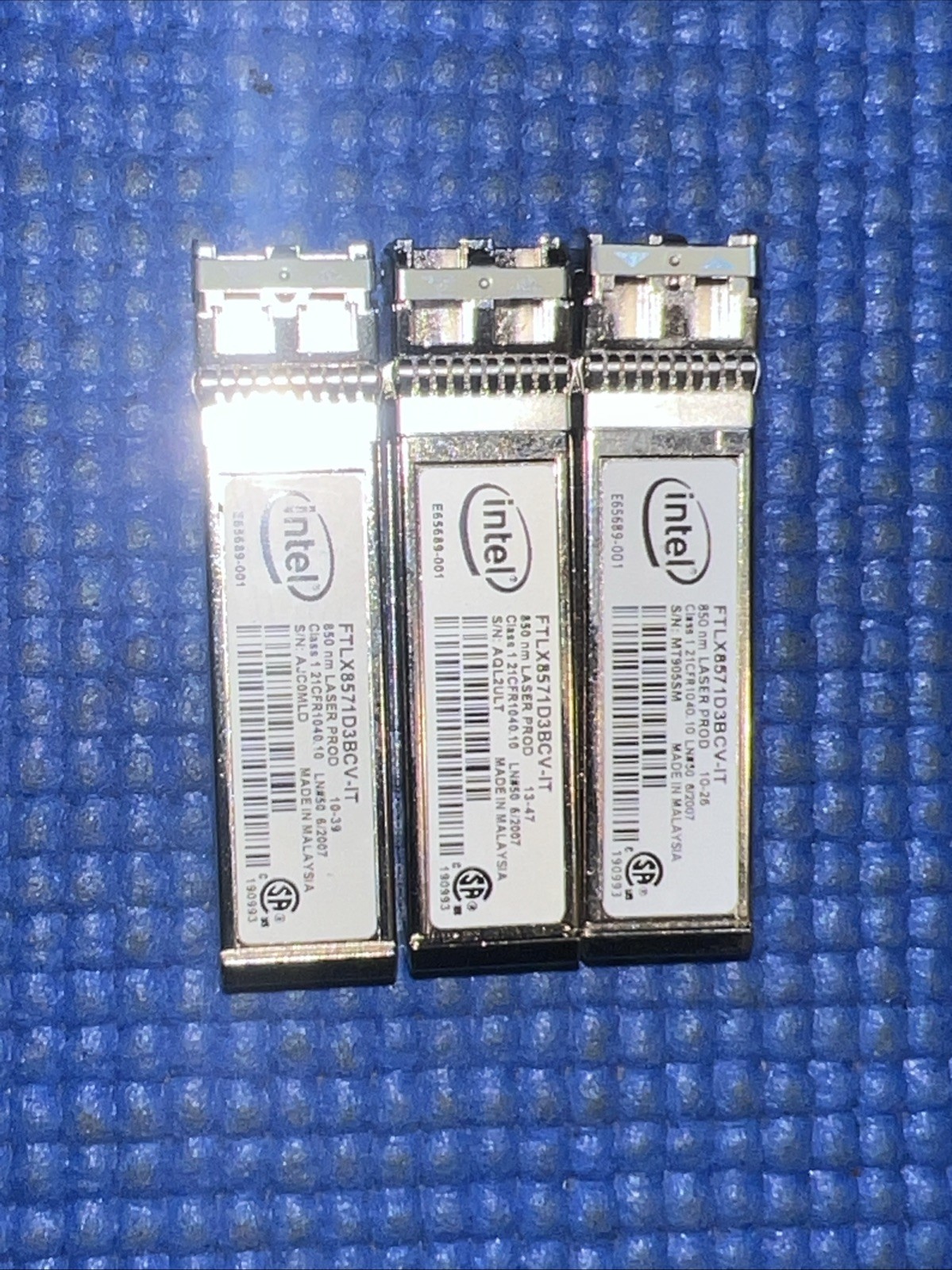 Lot of 3) INTEL 10G SFP+ SR SFP FTLX8571D3BCV-IT For X520-DA2 X520-SR2 X710-DA2