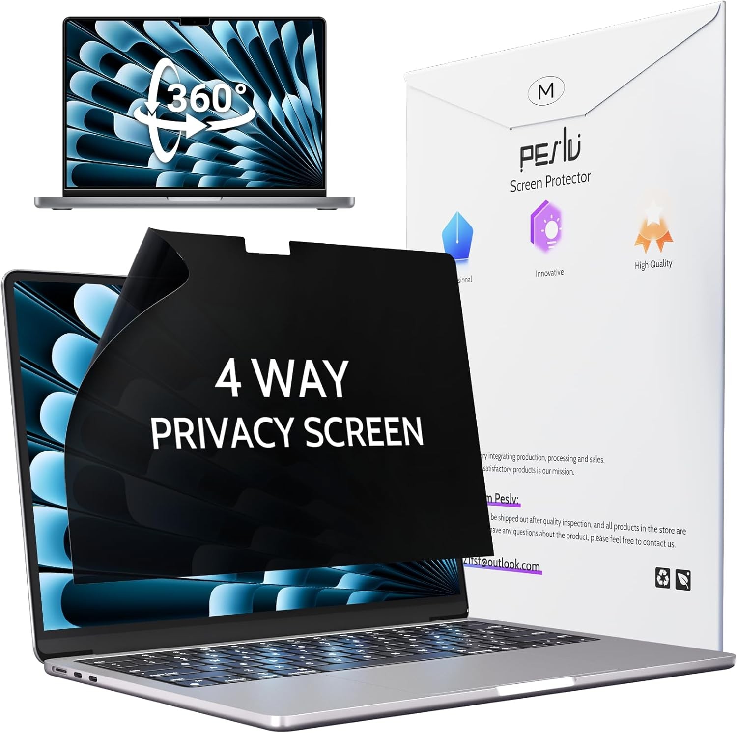 Screen Protector for MacBook Air 15 Inch, Anti Glare Privacy Blue Light Filter