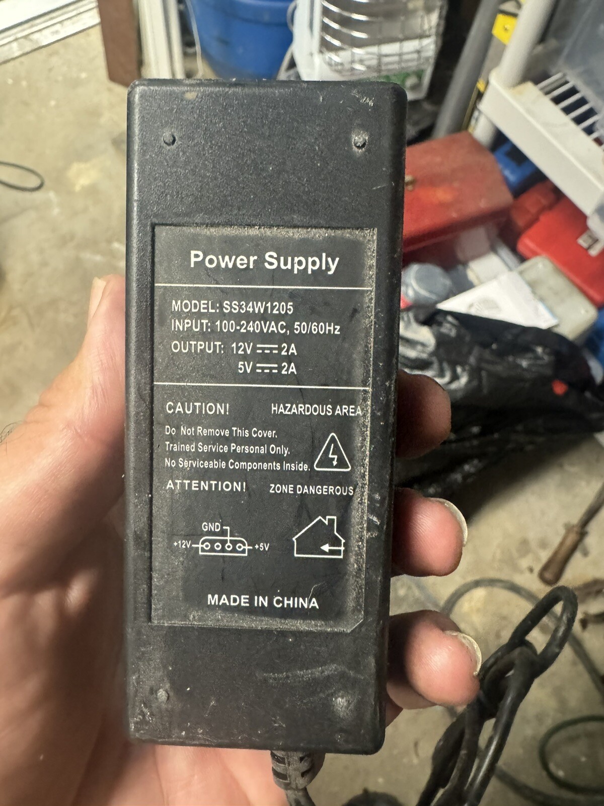 Power Supply SS34W1205 With Power Cord 12V 2A / 5V 2A